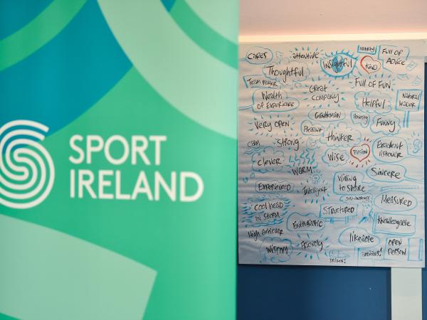 sport ireland branding and words associated with managers