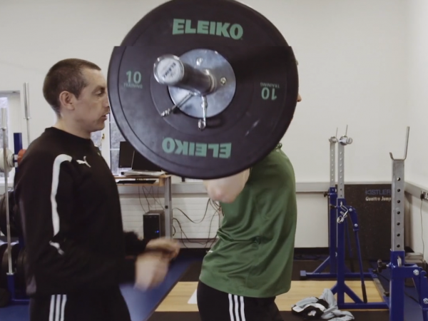 Athlete working out in the gym 