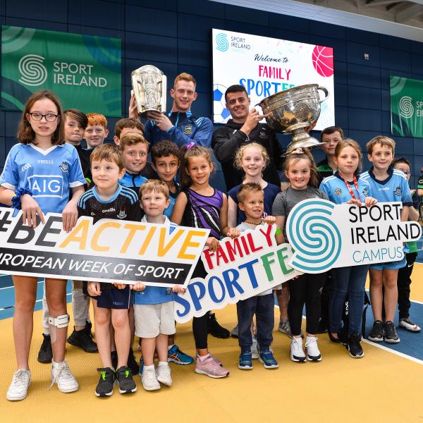 Group of children enjoy Sport Ireland Family Sports Fest