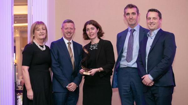 Sport Ireland and Ipsos MRBI accepting their award at the Marketing Society Awards