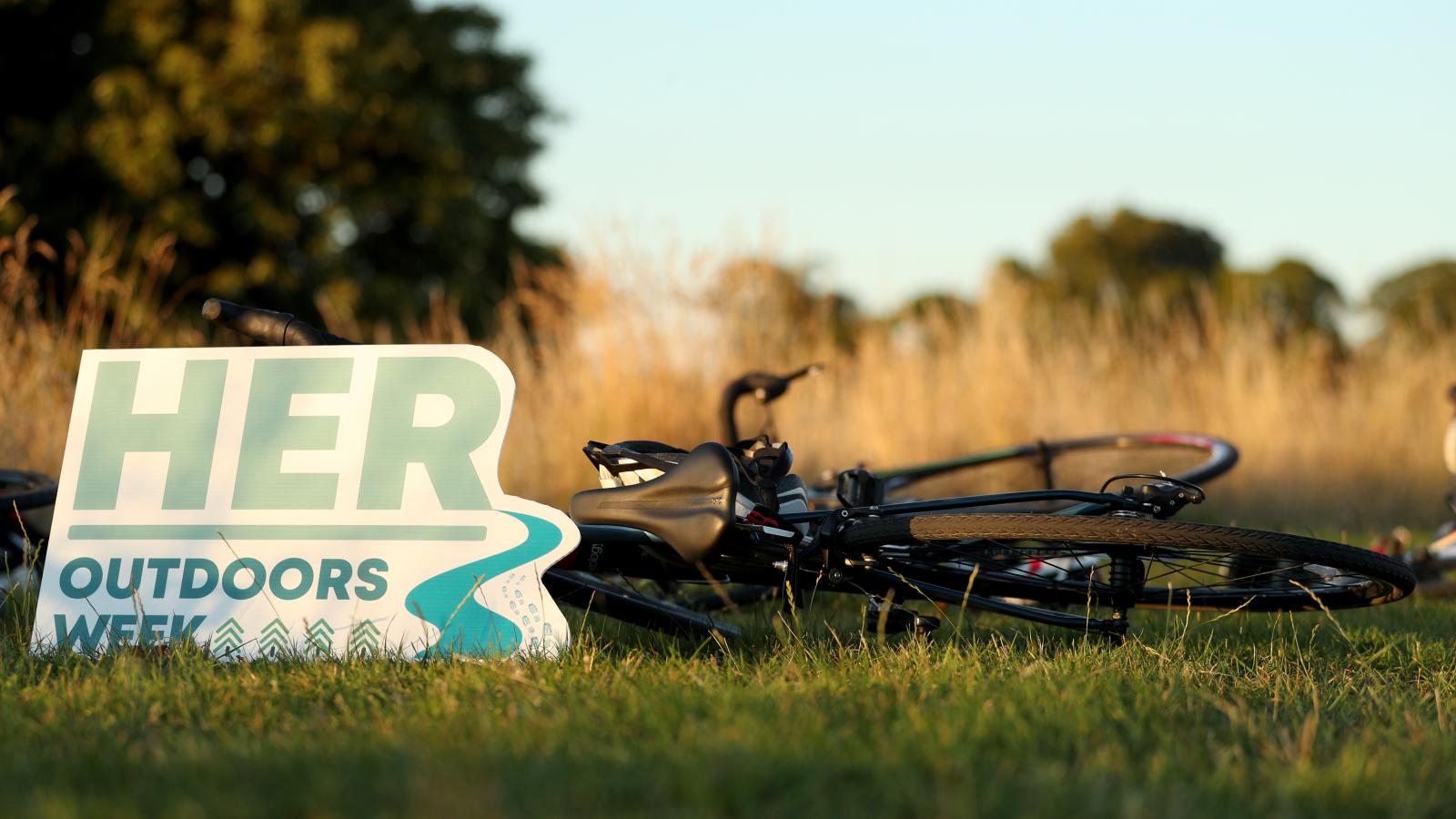 Bike outdoors with Her Outdoors Corrie board