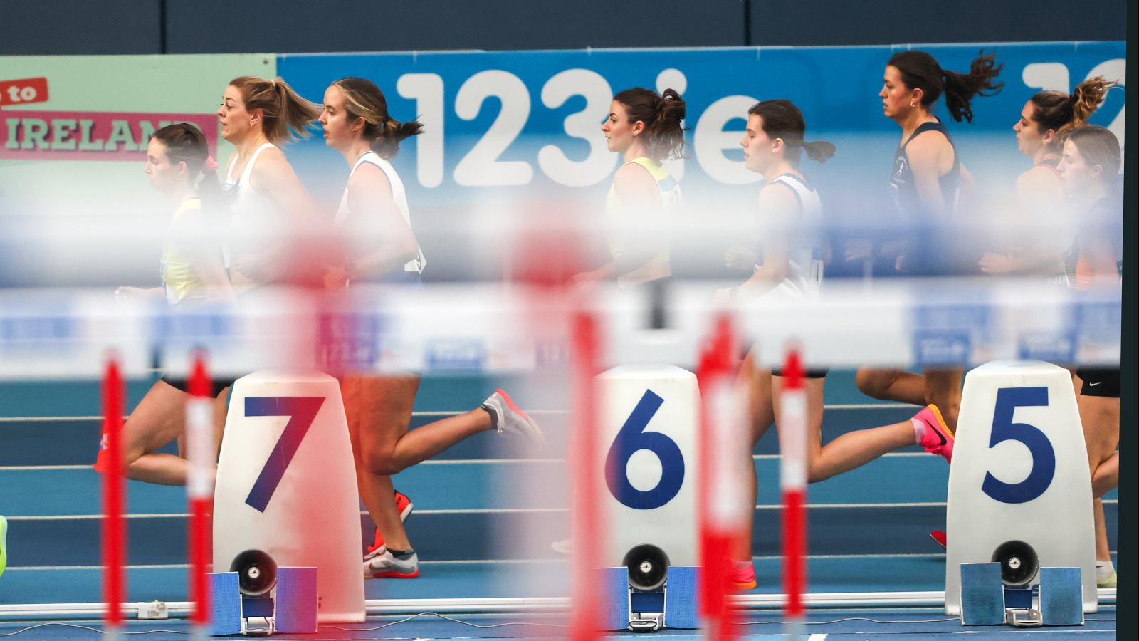 Stock image of runners